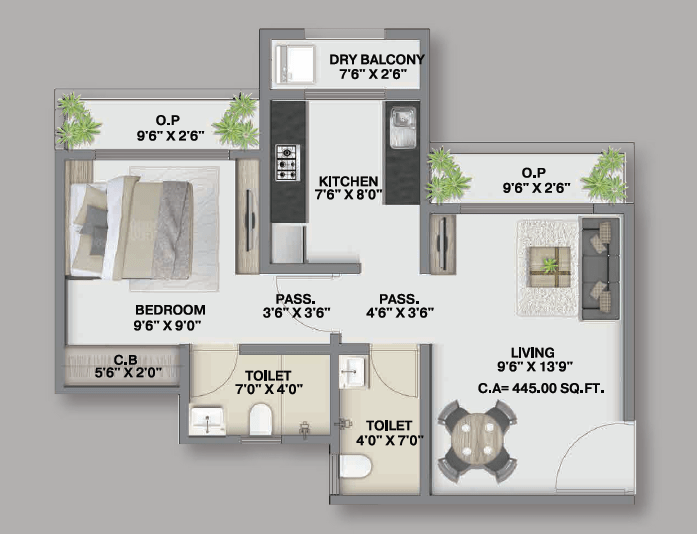 Affinity 1-Bhk-unit-Plan.png